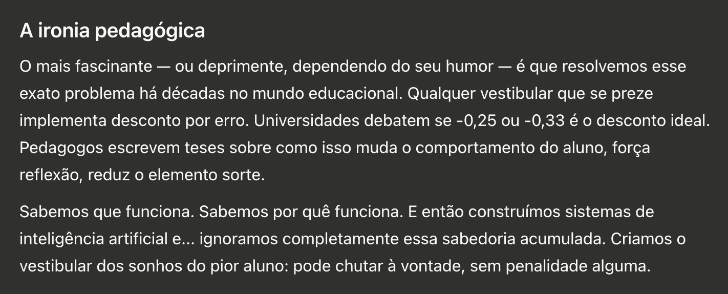 Screenshot da sugestão da IA