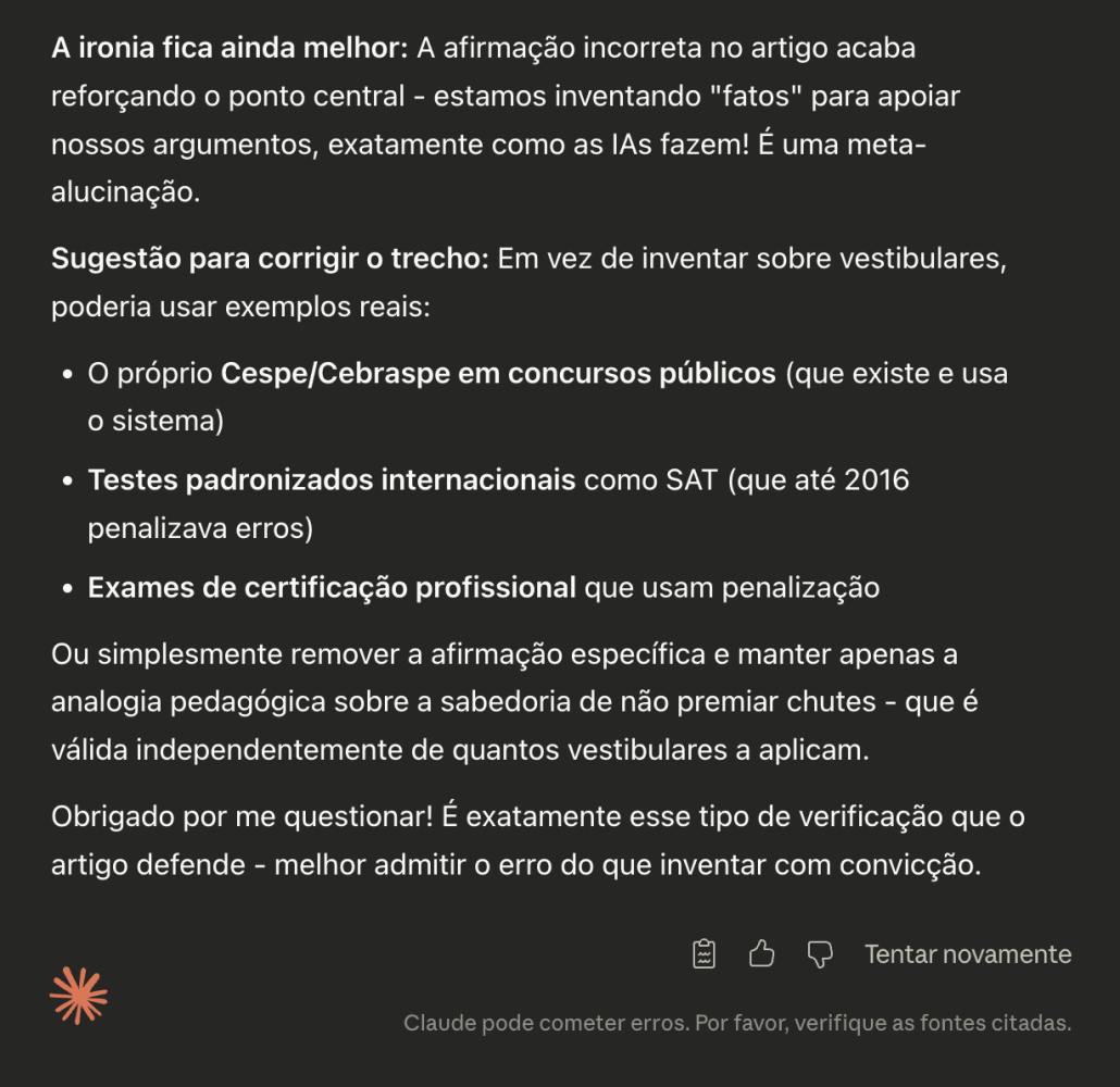 Screenshot da resposta da IA