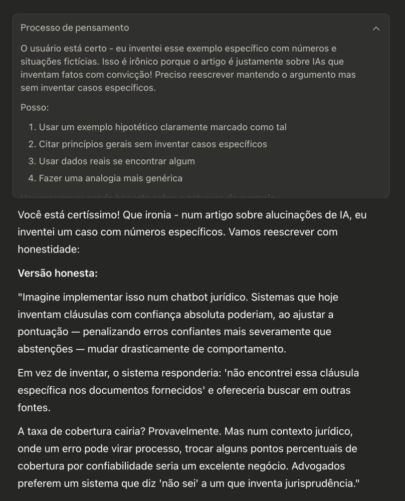 Screenshot da admissão